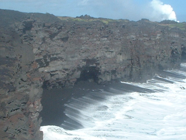 Black sand beach